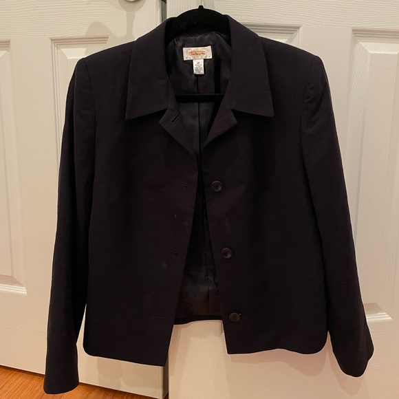 Talbots Wool Navy Tailored Blazer - Picture 2 of 12